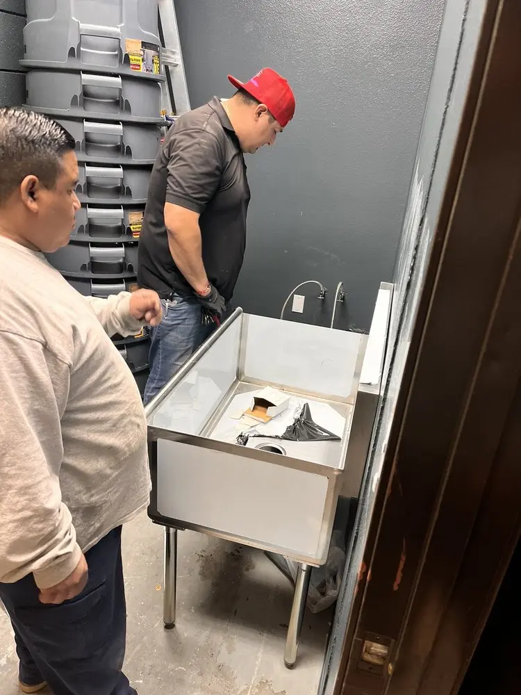 Commercial plumbing and sink installation in Wade